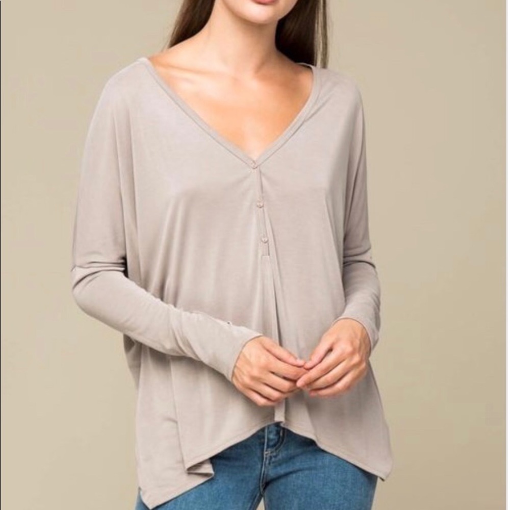 Taupe Dolman LS